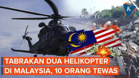 Dua Helikopter AL Malaysia Tabrakan, 10 Orang Tewas