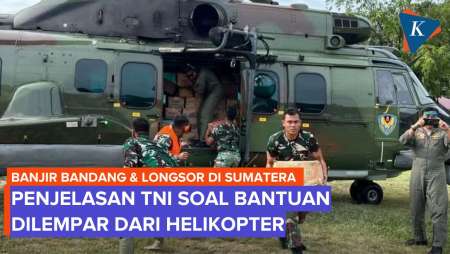 Penjelasan TNI Soal Bantuan Korban Banjir Sumut Dilempar Dari Udara, Helikopter Terhalang Kabel