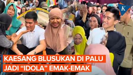 Blusukan Di Palu, Kaesang Dipuji Ganteng Sampai Dagunya Dielus Emak-emak