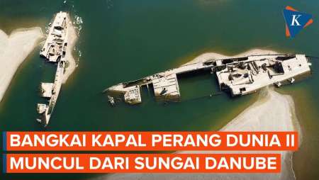 Bangkai Kapal Perang Nazi Muncul Di Sungai Danube Yang Mengering
