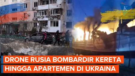 Pekan “Mencekam” Di Ukraina, Serangan Drone Rusia Hanguskan Kereta Hingga Apartemen