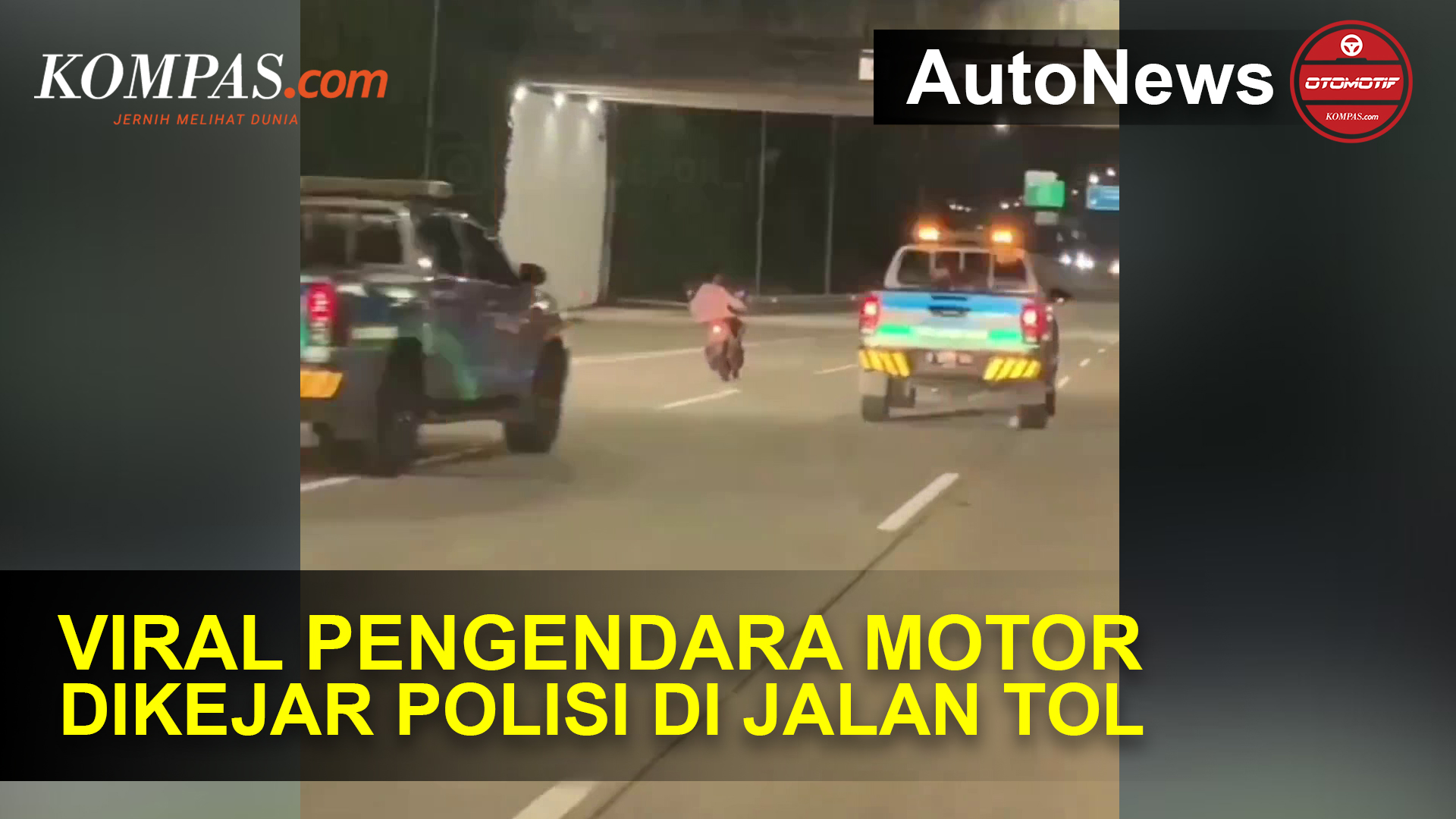 Video Viral, Pengendara Motor Dikejar Polisi di Jalan Tol