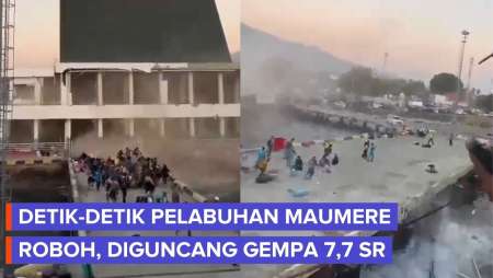 Detik-detik Ruang Tunggu Pelabuhan Laurentius Say Maumere Ambruk