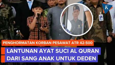 Ketegaran Anak Deden Korban Pesawat ATR 42-500, Lantunkan Ayat Al Quran Di Upacara Penghormatan