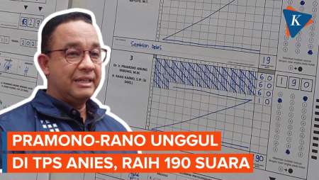 Pramono-Rano Unggul di TPS Anies, Raih 190 Suara Sah