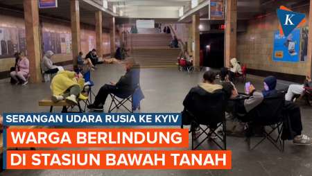 Rusia Serang Kyiv dengan Drone dan Rudal, Warga Berlindung di Stasiun Bawah Tanah