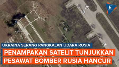 Penampakan Satelit Kehancuran Pesawat Bomber Rusia di Pangkalan Udara Belaya