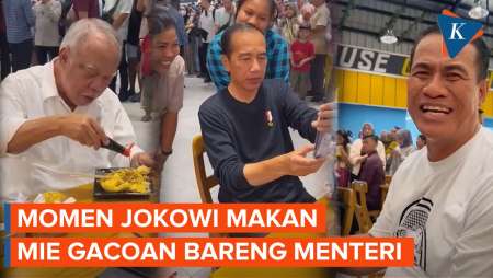 Jokowi Makan Mie Gacoan di NTB, Pesan Mi Level 0…