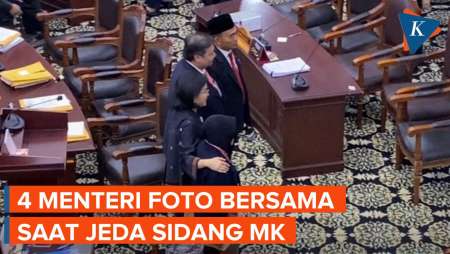 Sidang Sengketa Pilpres 2024 di MK Diskors, 4 Menteri Sempatkan Foto Bersama