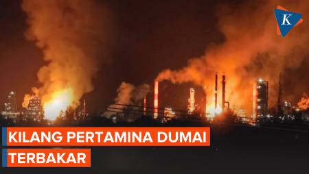 Kilang Pertamina Di Dumai Terbakar