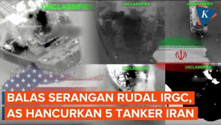 Rekaman Detik-detik AS Hancurkan 5 Kapal Tanker Iran, Balas Serangan IRGC!