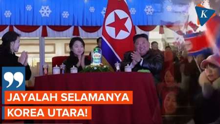 Momen Langka Kim Jong Un Bareng Anak-Istrinya, Teriak “Jayalah Korea Utara!”