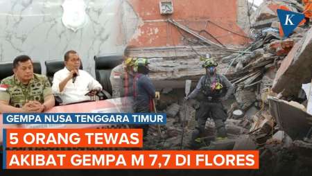5 Orang Tewas akibat Gempa Bumi M 7,7 di NTT