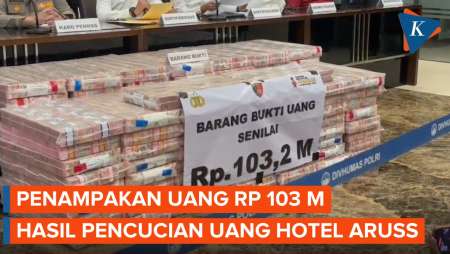 Penampakan Uang Rp 103,2 Miliar Hasil Pencucian Uang Hotel Aruss Semarang