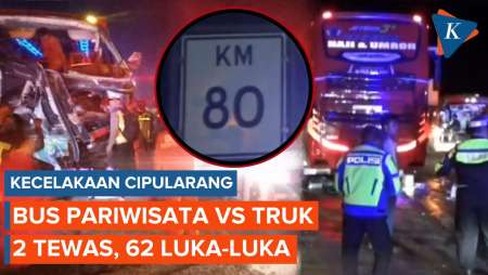 Kecelakaan Bus Peziarah vs Truk di Km 80 Tol Cipularang: 2 Tewas, 62 Luka!