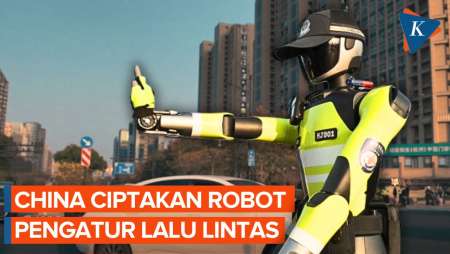 Aksi Robot Pengatur Lalu Lintas Berbasis AI di Hangzhou China