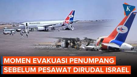Detik-detik Penumpang Pesawat Yaman Dievakuasi Sebelum Dirudal Israel
