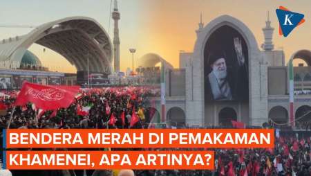 Bendera Merah Berkibar Di Iran Saat Pemakaman Khamenei, Ini Artinya