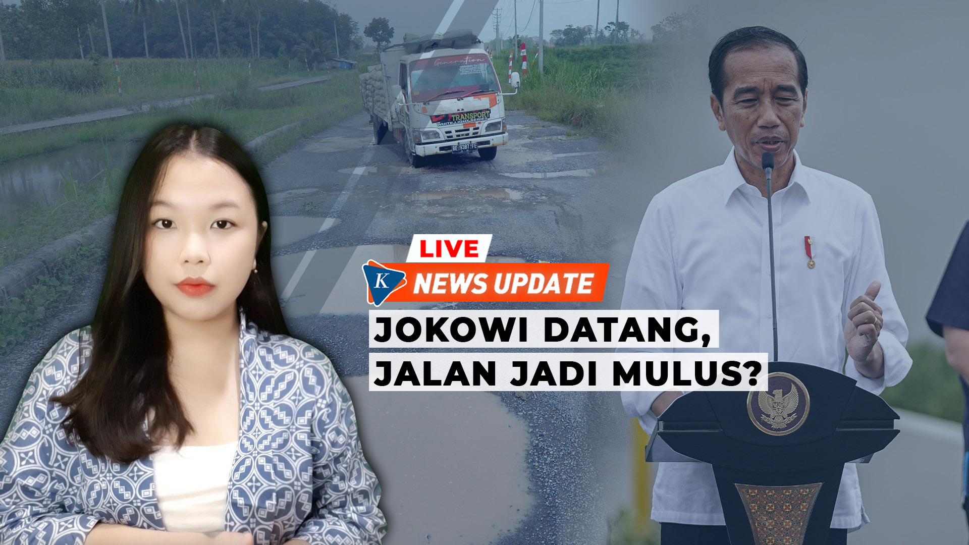 Heboh Jalan Rusak di Lampung, Mendadak Diperbaiki Jelang Kunjungan Jokowi