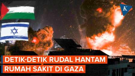 Detik-detik Rudal Jatuh di Rumah Sakit al-Ahli di Gaza