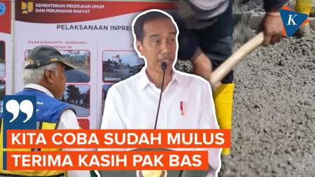 Momen Jokowi Ucapkan Terima Kasih ke Menteri PUPR Basuki Usai Cek Jalan Solo-Purwodadi