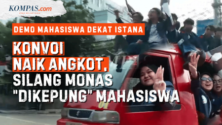 Detik-detik Mahasiswa Trisakti Demo Dekat Istana, Konvoi Naik Angkot Dihadang Polisi