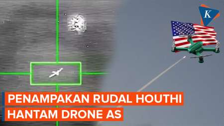 Detik-detik Rudal Houthi Hantam Drone Tempur AS