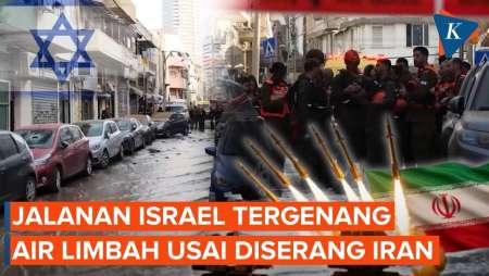 Serangan Rudal Balistik Iran Bikin Jalanan Israel Tergenang Air Limbah
