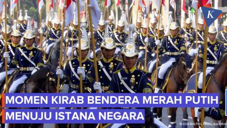 Momen Kirab Bendera Merah Putih Dari Monas Menuju Istana