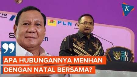 Ditanya Prabowo soal Undangan ke Acara Natal BUMN, Menag Yaqut: Menhan Harus Hadir