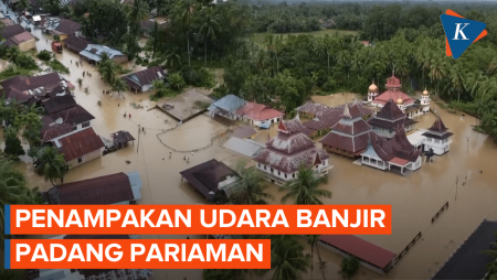 Rekaman Udara Banjir Di Padang Pariaman, Penduduk Dievakuasi