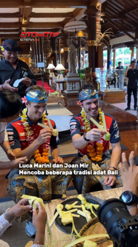 Joan Mir Dan Luca Marini Di Bali, Mencoba Kegiatan Tradisi Adat Bali