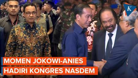 Momen Kedatangan Anies, Bahlil, dan Jokowi di Kongres Nasdem