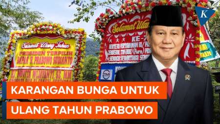 Melihat Sederet Karangan Bunga untuk Ulang Tahun Ke-73 Prabowo