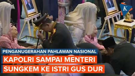 Momen Kapolri Hingga Gus Ipul Berlutut Salami Istri Gus Dur Di Penganugerahan Pahlawan