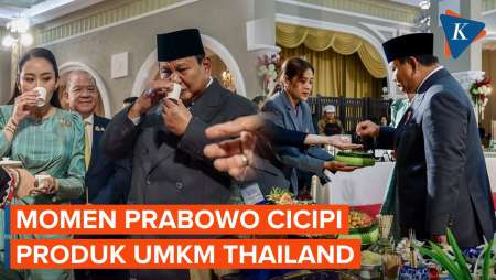 Momen Prabowo Cicipi Makanan dan Minuman Khas Thailand