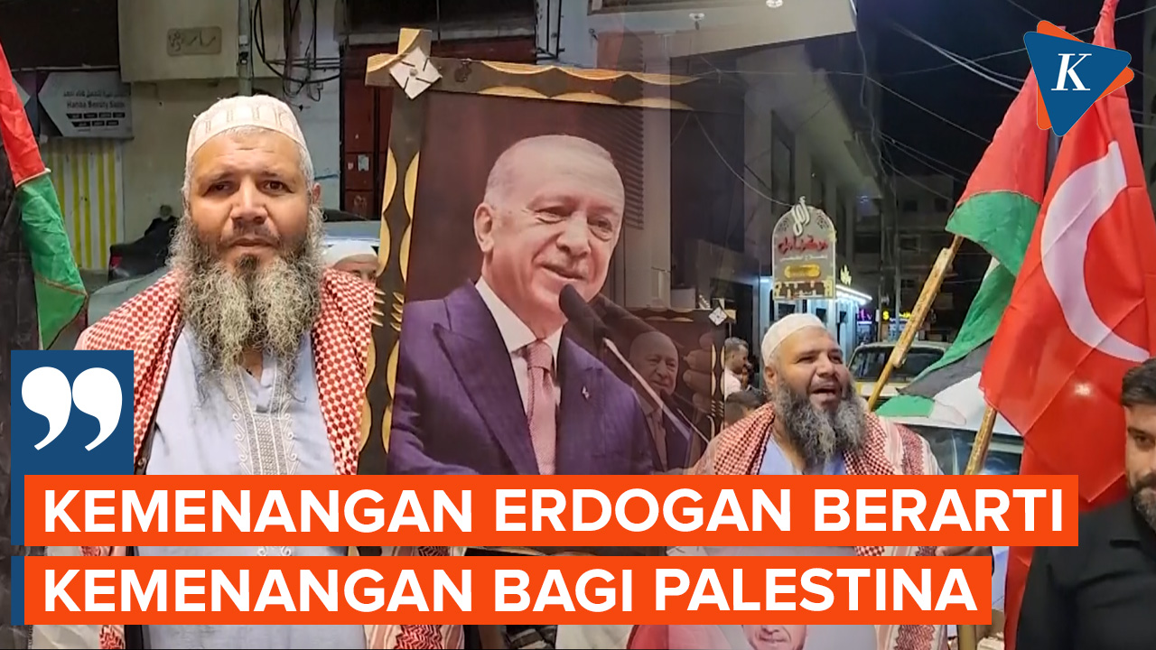 Potret Kegembiraan Warga Jalur Gaza Sambut Kemenangan Erdogan