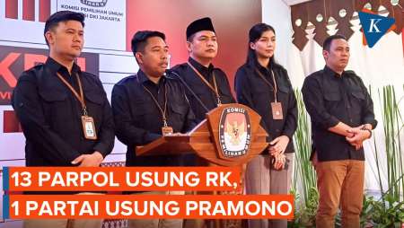 KPU Jakarta Umumkan RK-Suswono Diusung 13 Parpol, Pramono-Rano Cuma Diusung PDI-P