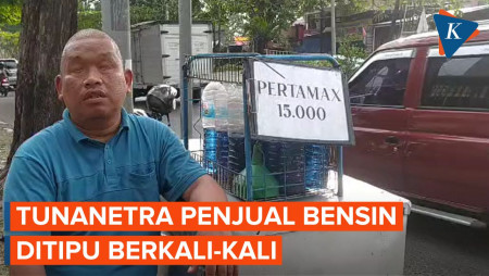 Kisah Tarsono, Seorang Tunanetra Penjual Bensin yang Sering Ditipu Pembeli