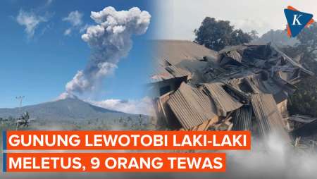 Gunung Lewotobi Laki-Laki di NTT Meletus, 9 Orang Tewas