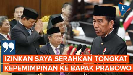 Pidato Kenegaraan Terakhir, Jokowi: Saya Serahkan Tongkat Kepemimpinan ke Bapak Prabowo