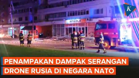 Penampakan Gedung di Rumania yang Dihantam Drone Rusia