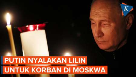 Momen Putin Berdoa di Gereja untuk Korban Penembakan Moskwa