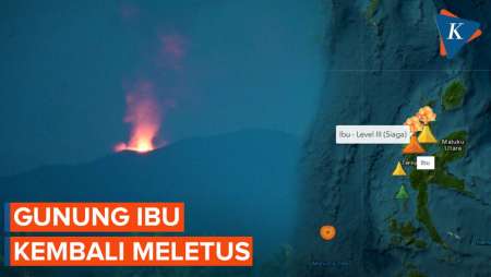 Gunung Api Ibu Kembali Erupsi Disertai Kolom Abu hingga 1.000 Meter