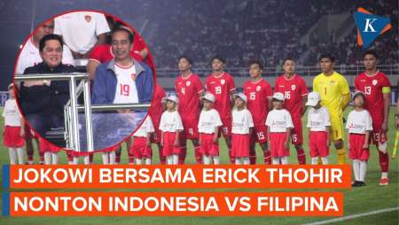 Momen Jokowi Nonton Timnas Indonesia vs Filipina di Manahan