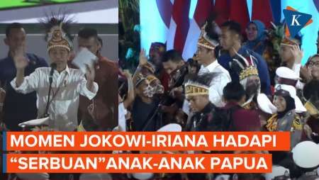 Momen Anak-anak Papua Serbu Jokowi dan Iriana Berebut Lafalkan Pancasila