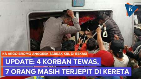 UPDATE KA Argo Bromo Tabrak KRL: 4 Korban Tewas, 7 Penumpang Masih Terjebak Di Kereta