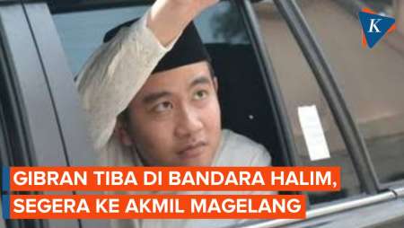 Momen Gibran Tiba di Bandara Halim untuk Bertolak ke Akmil Magelang