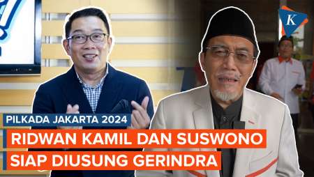 Gerindra Akan Umumkan Ridwan Kamil- Suswono untuk PIlkada Jakarta 2024