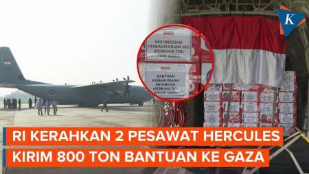 Indonesia Kerahkan 2 Pesawat Hercules Kirim 800 Ton Bantuan ke Gaza Lewat Udara